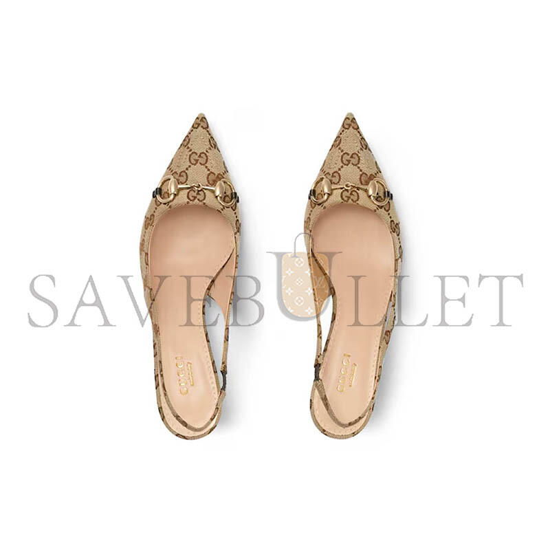 GUCCI WOMEN'S SLINGBACK PUMP WITH HORSEBIT 782627